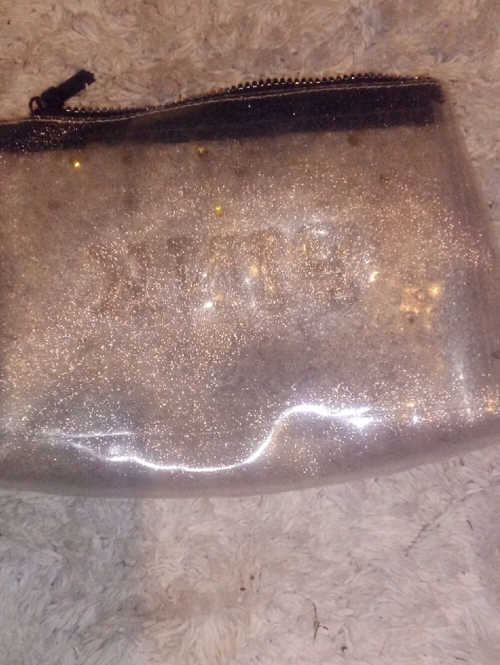 PINK Victoria's Secret Iridescent Glitter Cosmetic Pouch (Read Description)